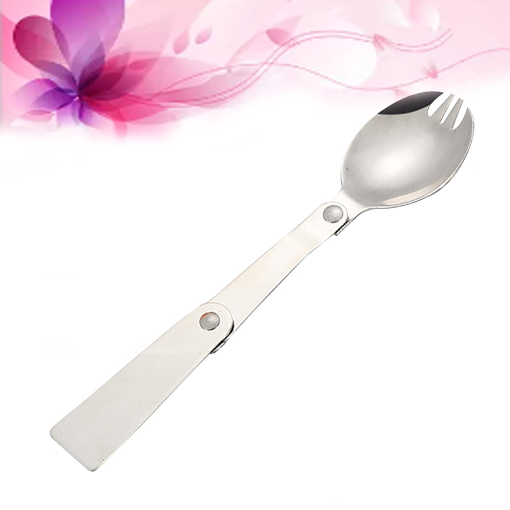 LOLIPPYY Foldable Stainless Steel Camping Spoon with Compact Space ...