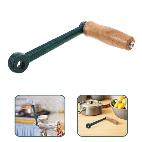 LOLIPPYY Food Grinder Crank Handle with Comfortable Wooden Grip for Kitchen Use in Assorted Colors