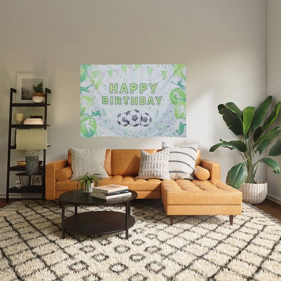 LOLIPPYY Football Theme Decorative Photo Backdrop Cloth for Birthday Party Home Use