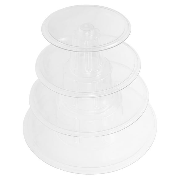 LOLIPPYY Four Tier Plastic Macaron Display Stand Transparent Cake Rack for Party Wedding