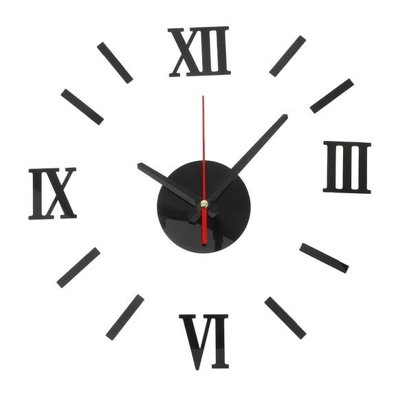 LOLIPPYY Frameless Wall Clock with Roman Numerals, Metal Water Resistant Bathroom Clock, 1 Pack