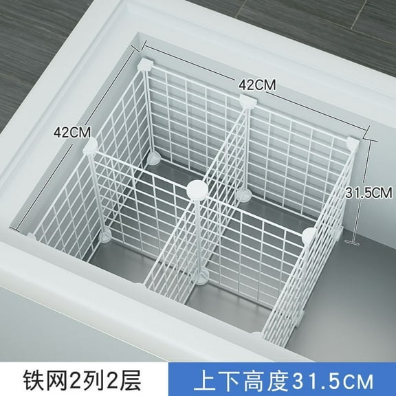 LOLIPPYY Freezer Wire Divider: Refrigerator Divider Storage Basket - Metal Wire Storage Basket Bin For Chest Freezer - Iron Fridge Partition For Seafood
