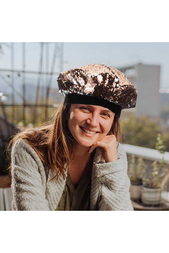 French Beret Women Golden 1 Pcs Acrylic Fibers Winter Wear