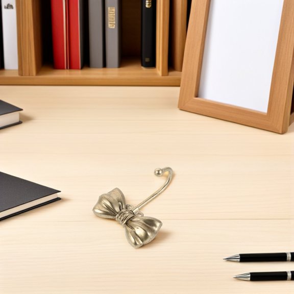 LOLIPPYY French Style Golden Bow Wall Hook Decorative Bowknot Hanger for Entryway and Bathroom