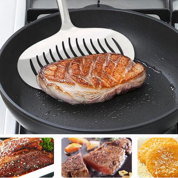 LOLIPPYY Fried Fish Shovel Stainless Steel Slotted Turner for Lifting and Turning Food