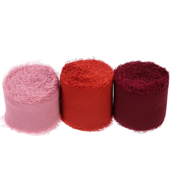 LOLIPPYY Fringe Silk Like Ribbon for Wedding Cake Decorations and Bridal Bouquets Assorted Colors