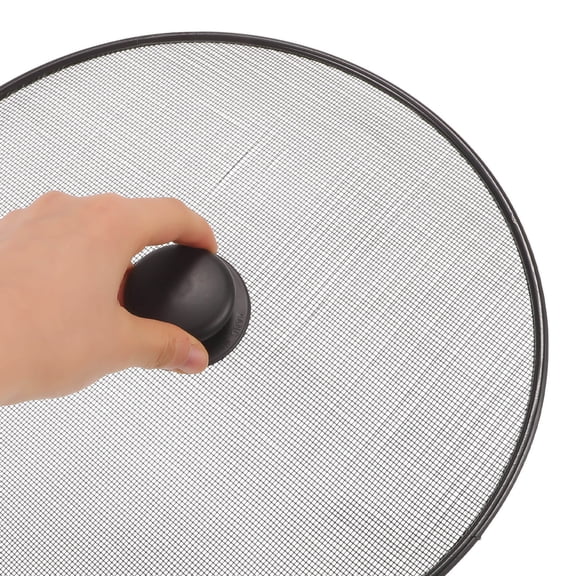 LOLIPPYY Black Stainless Steel Frying Pan Splatter Screen for Kitchen Use, Grease Guard, and Easy to Clean