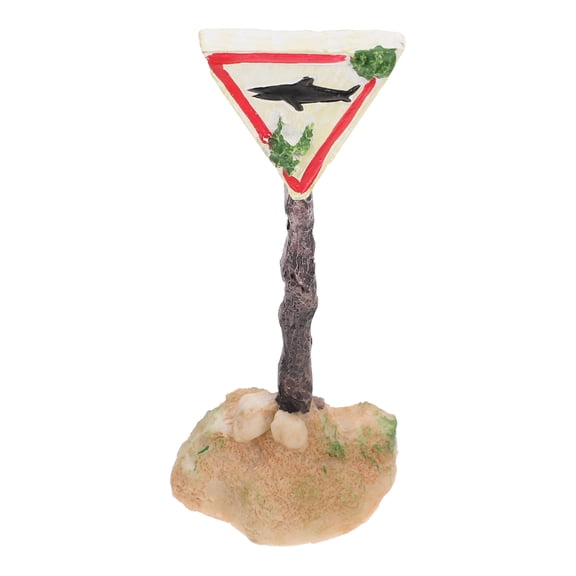 LOLIPPYY Funny Fish Tank Aquarium Shark Warning Sign Resin Ornament for Betta Fish