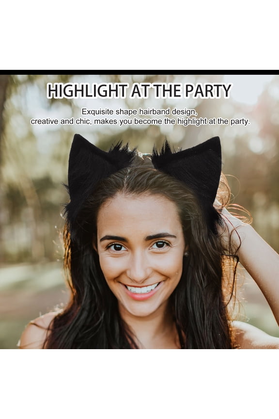 Furry Ears Cosplay Headband Cat Ears Hairhoop for Women 1Pack