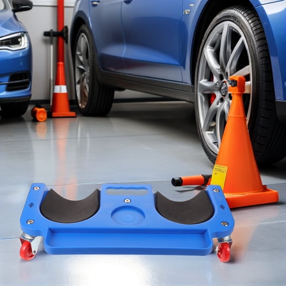 LOLIPPYY Garage Kneeling Pad with Wheels and Tool Tray Blue for Auto Mechanic Work
