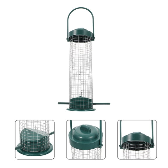 LOLIPPYY Garden Bird Feeder Metal Green For Outdoor Use And Bird Watching 1Set