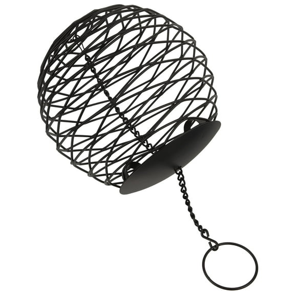 LOLIPPYY Black Metal Wire Garden Hanging Bird Feeder with Design and Swing Feature for Outdoor Use