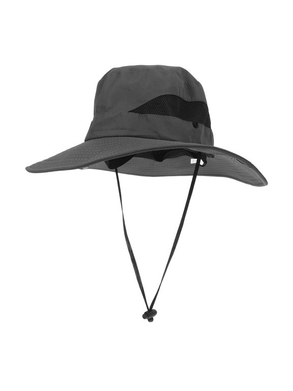 Lightweight Breathable Gardening Sun Hat with Wide Brim, Foldable Dark Grey Outdoor Hat for Women and Men