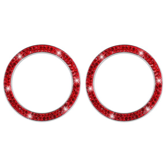 LOLIPPYY Garneck 2PCS Car Ignition Button Sticker Stop Button Decal Crystal Rhinestone Car Decor Accessories