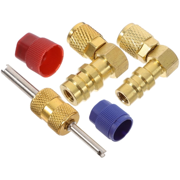 LOLIPPYY Gas Refrigerante Para Auto Conversion Adapter Kit for Air Conditioning with High and Caps Assorted Colors 1/4 Inch