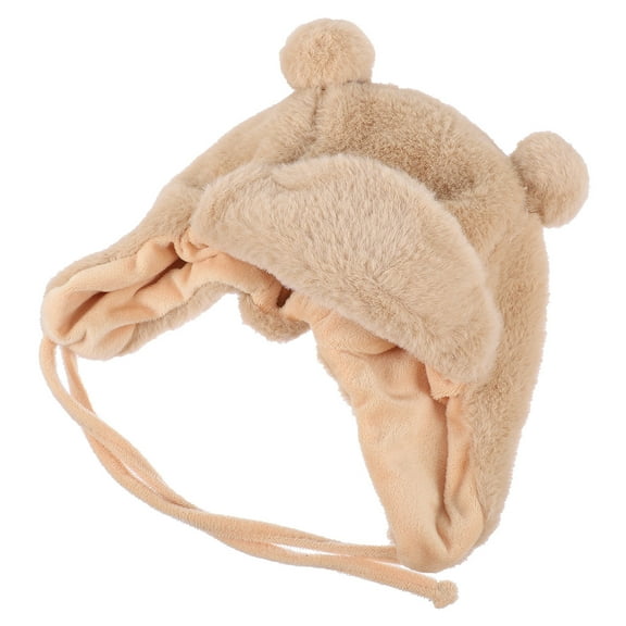 LOLIPPYY Girls Warm Hat Ear Flap Hat Velvet Khaki 1Set for New Year