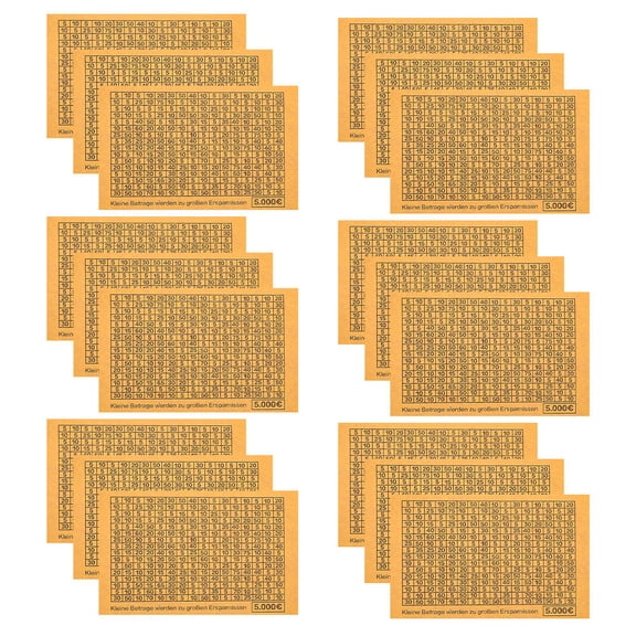 LOLIPPYY Goal Number Stickers for Money Saving Box Light Brown DIY Decorative Euro Challenge Tracker