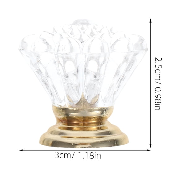 LOLIPPYY Set of 10 Golden Acrylic Drawer Pulls Crystal Cabinet Knobs for Furniture Hardware Home Use Single Hole