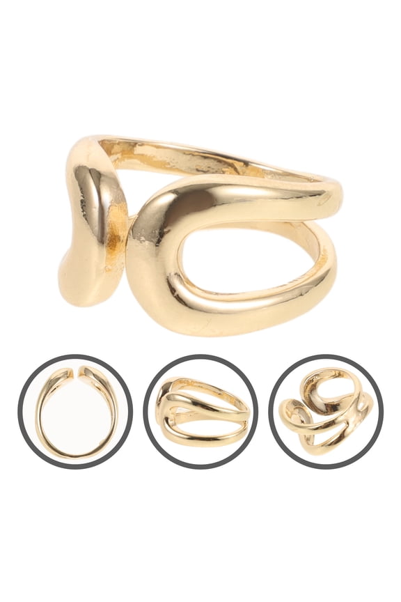 Golden Adjustable Metal Hug Open Finger Romantic Couple Wedding