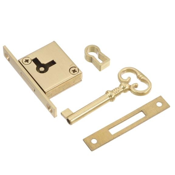 LOLIPPYY Golden Brass Cabinet Door Lock for Furniture Easy Installation Stylish Design Versatile Security Use 1 Set