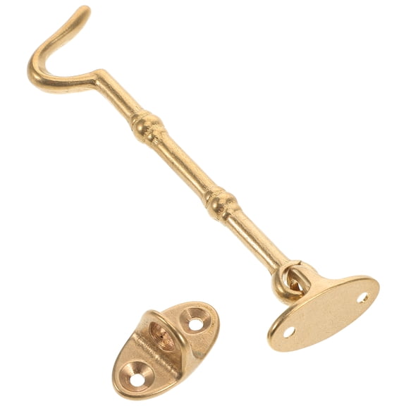 LOLIPPYY Golden Brass Door Hook Latch Rotating Eye Hook Lock for Indoor Window and Screen Doors