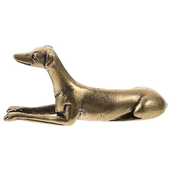 LOLIPPYY Golden Brass Hound Statue Decorative Dog Figurine for Office Tabletop Display