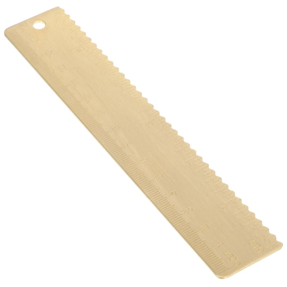 LOLIPPYY Golden Brass Straight Ruler Professional Drafting Tool Precise Measurement Tool for Office and Drawing Use