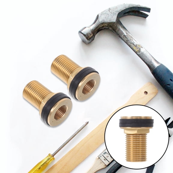 LOLIPPYY Golden Brass Threaded Water Tank Connector G1/2 Male to G3/8 Female Adapter Leakproof Durable Design for Tanks Barrels 2pcs