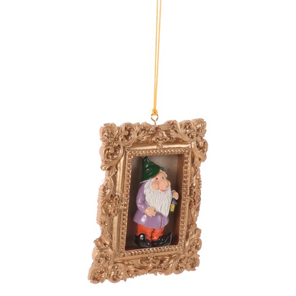 LOLIPPYY Golden Christmas Tree Ornament Resin 3D Gnome for Vintage Holiday Decor
