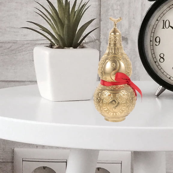 LOLIPPYY Golden Copper Gourd Ornament Decorative Accents for Study and Coffee Shop