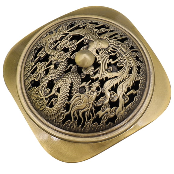 LOLIPPYY Golden Dragon Incense Burner Decorative Copper Coil Holder for Desk and Table Decor