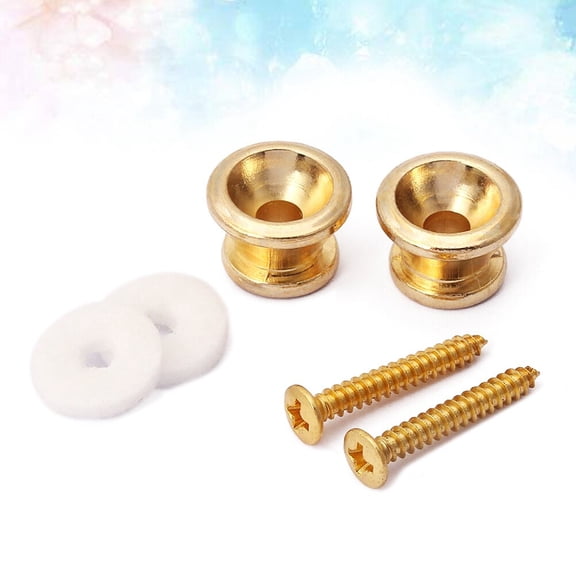 LOLIPPYY Golden Guitar Strap Lock Solid Steel Metal Strap Locks for Secure Acoustic and Electric Guitar Fixing