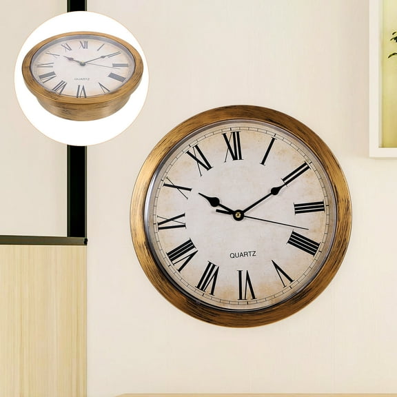 LOLIPPYY Golden Hanging Clock Wall Clock with Concealed Storage for Jewelry Money and Valuables