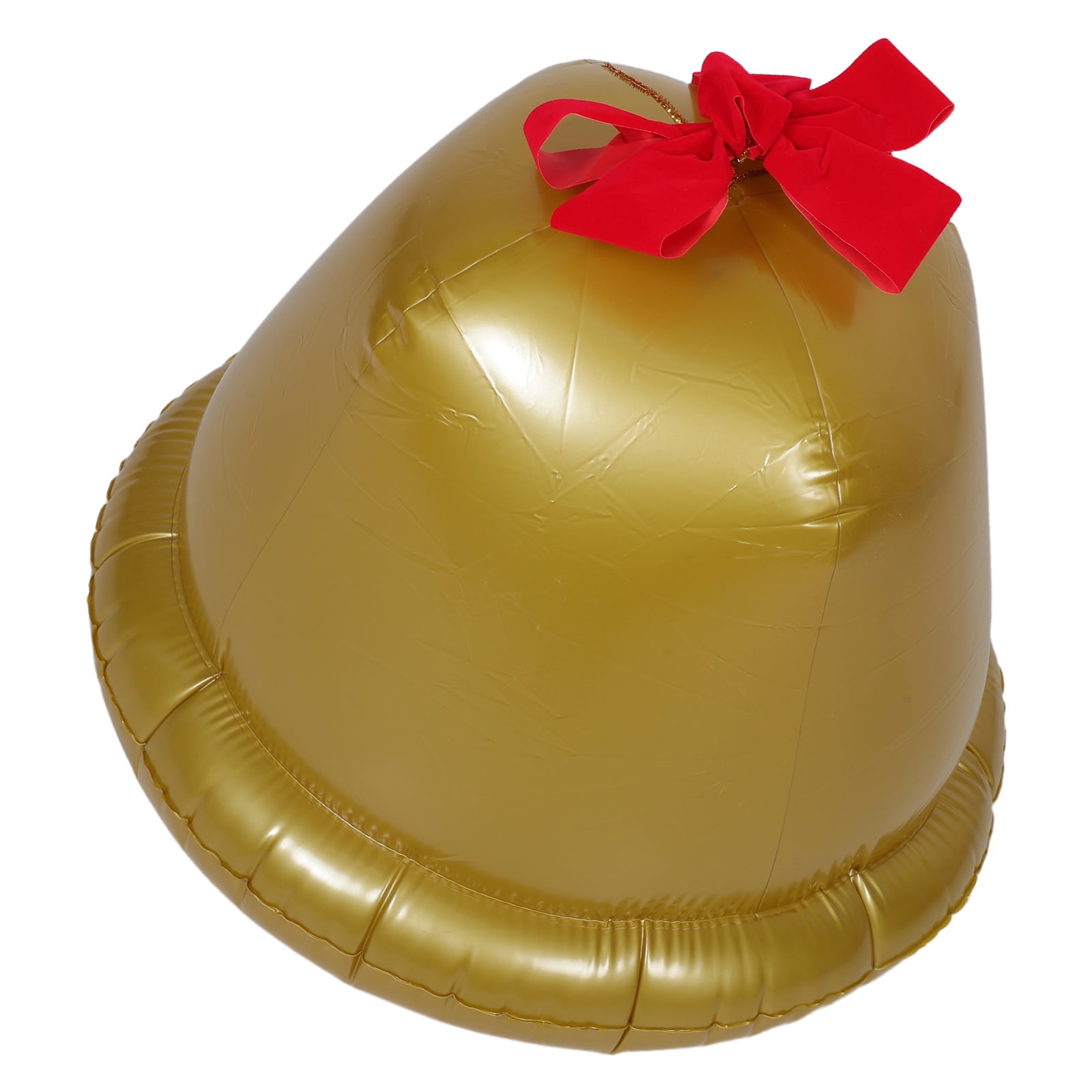 LOLIPPYY Golden Inflatable Christmas Bell with Ribbon Bow for Porch and ...