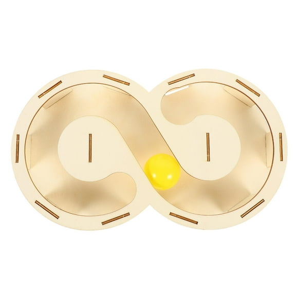 LOLIPPYY Golden Interactive Cat Track Toy for Pet Use with Movable Ball Synthetic Material 7.5 x 7.5 x 2.5 Inches