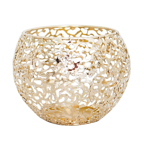 LOLIPPYY Golden Iron Candle Holder for Decoration Geometric Design Tea Light Holder Size 3.5 Inch