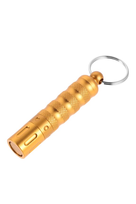 Golden Metal Cigar Punch Cutter Portable Precision Cutting Tool with Keychain for Home and Travel Use
