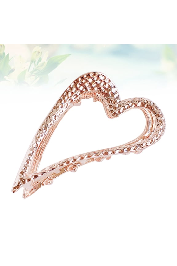 Golden Metal HeartShaped Hair Claw with Strong Grip for Stylish Hold During Home Activities 40g