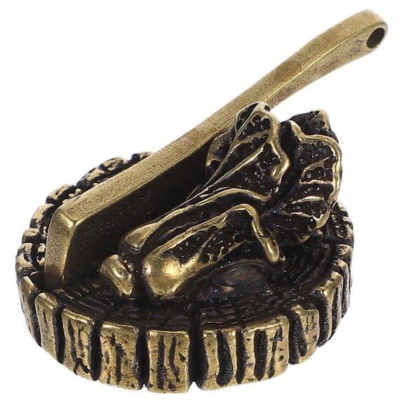 LOLIPPYY Golden Miniature Brass Figurine Decorative Collectible for Home Office Living Room Bedroom Desk Decor 2.5 inches