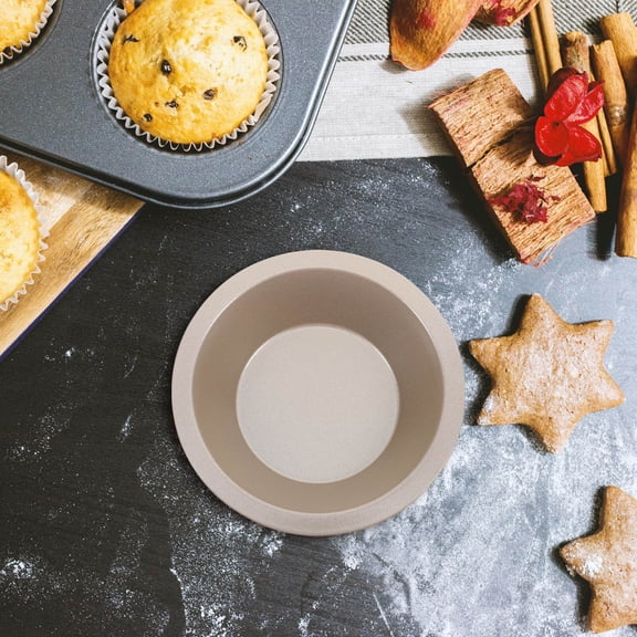 LOLIPPYY Golden Nonstick Round Carbon Steel Pan for Professional Baking