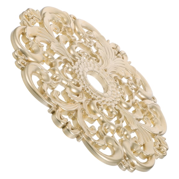 LOLIPPYY Golden Plastic Ceiling Medallion with European Style Carvings for Living Room and Bedroom Decor