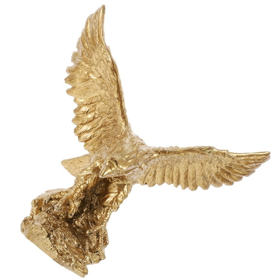 LOLIPPYY Golden Resin Eagle Figurine for Home and Office Decoration Perfect Tabletop Ornament 7.5 x 4 x 6.5 Inches