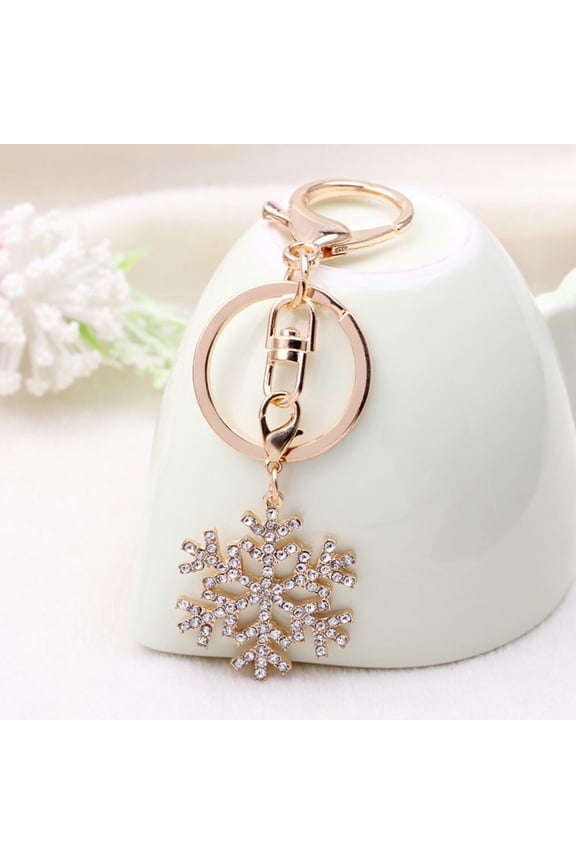 Golden Rhinestone Keyring for Christmas Decoration 1Pack