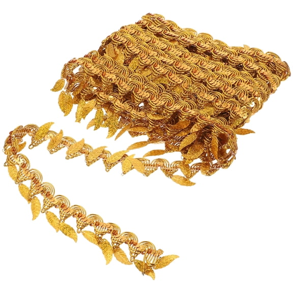 LOLIPPYY Golden Sequin Trim for Sewing Polyester Silk DIY Handmade Clothing Accessory 1 Set