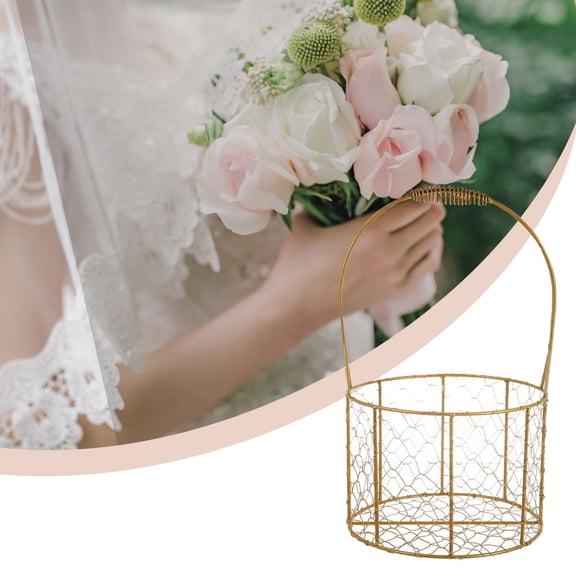 LOLIPPYY Golden Iron Snack Basket Gift Box for Wedding Storage - 1 Piece Decorative Container