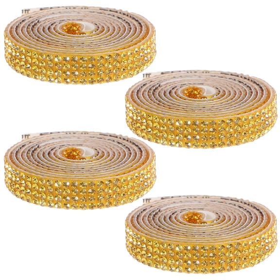 LOLIPPYY Golden Sparkling Rhinestone Ribbon Trim for Versatile Craft and Decoration Use