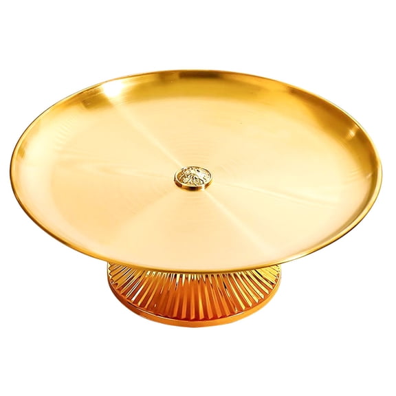 LOLIPPYY Golden Stainless Steel Cake Stand for Kitchen Use EyeCatching Design Ideal for Desserts and Fruits 12 Inches