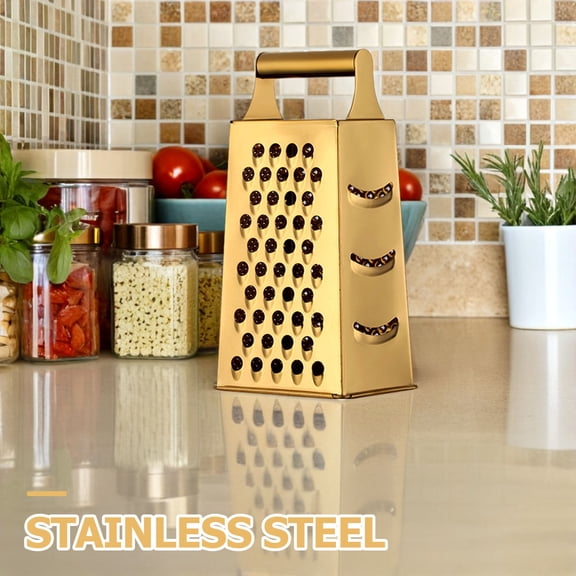 LOLIPPYY Golden Stainless Steel Cheese Grater Smooth Edge Handheld Kitchen Grating Tool