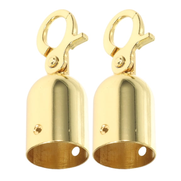 LOLIPPYY Golden Stainless Steel Rope End Caps with Lobster Clasp for Crowd Control and Barrier Ropes 2 Pcs