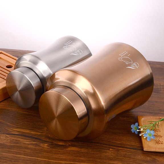 LOLIPPYY Golden Stainless Steel Tea Canister with Sealing Lid for Home Storage and Food Preservation